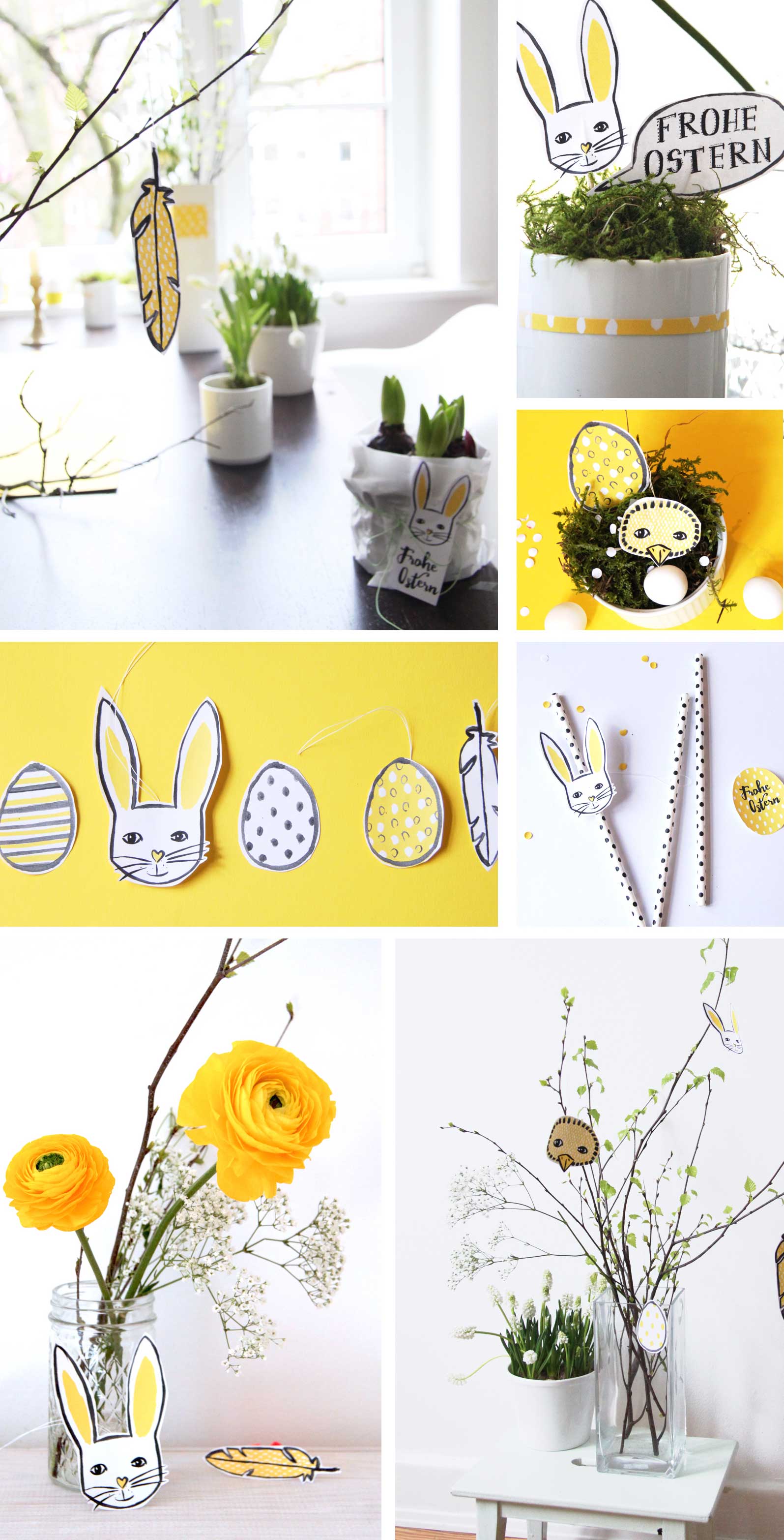 DIY // Oster-Tischdekoration selber machen - Anhänger schnell gebastelt // Free Printable - auf FAMILICIOUS.de